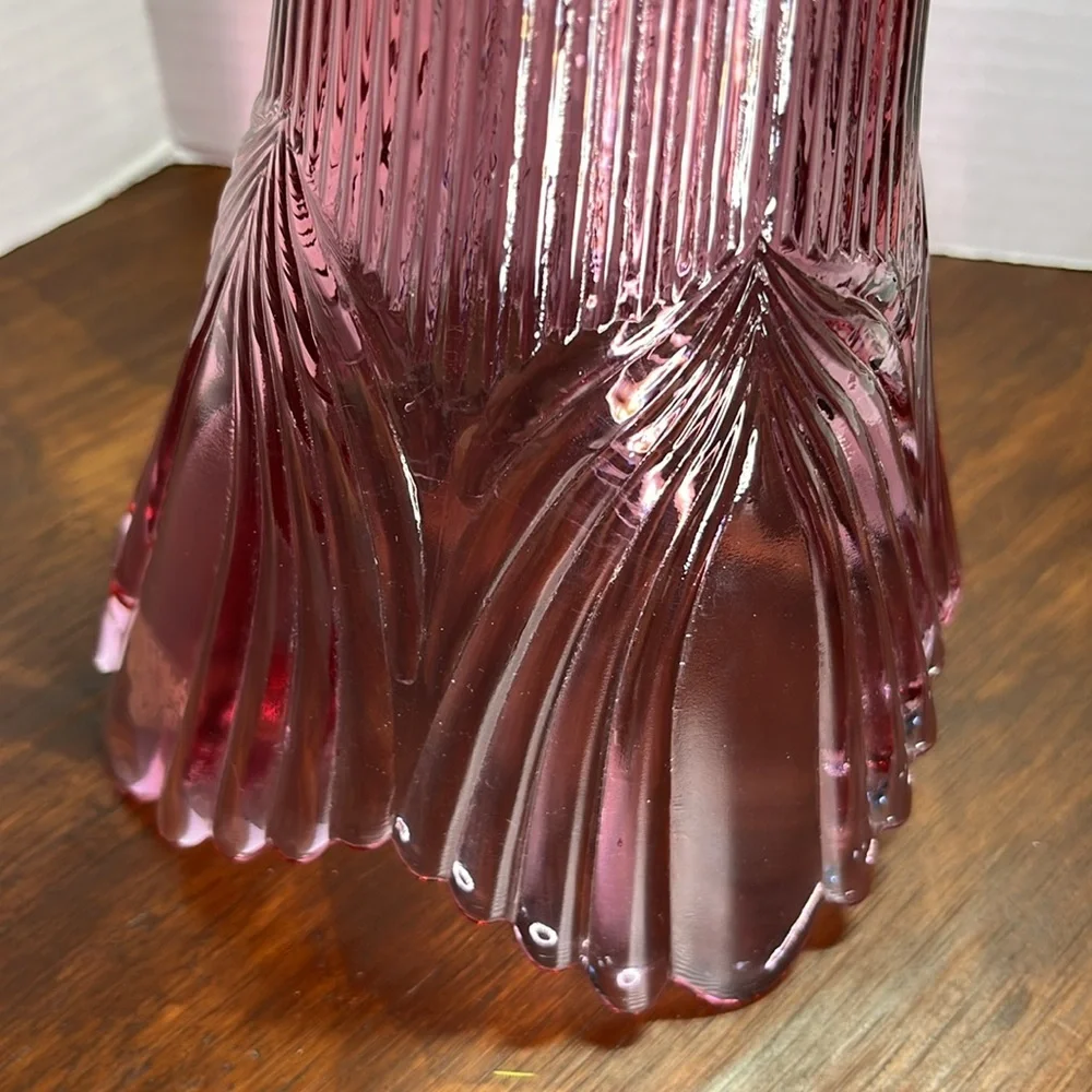 Fenton Dusty Rose Cranberry Ruffled Tulip Vase – 1970s Art Glass Collectible